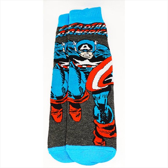 Disney Anime Socks Avengers Marvel Cartoon Figure , Capt. America - New WOT - Picture 1 of 6